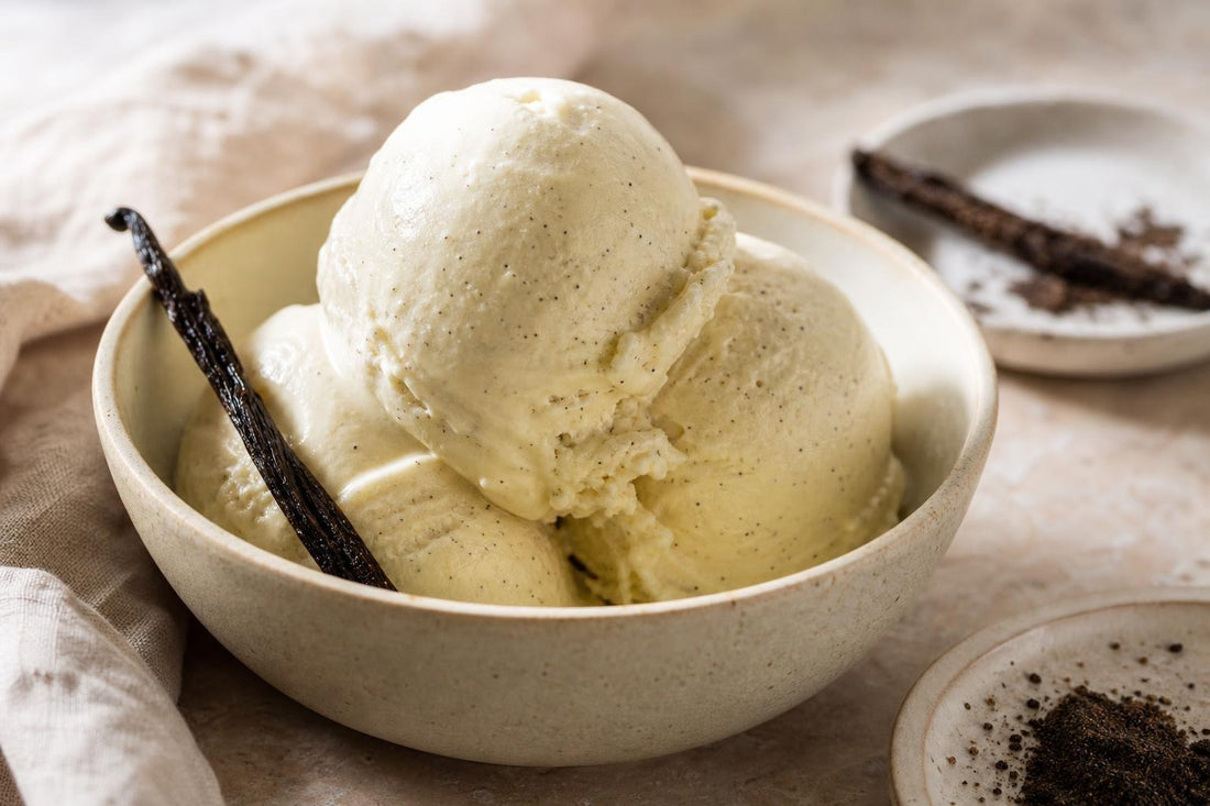 Gluten-free cardamom vanilla ice cream