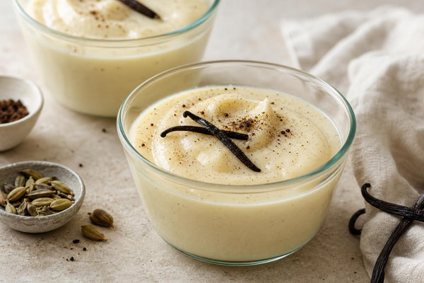 Gluten-free cardamom vanilla pudding