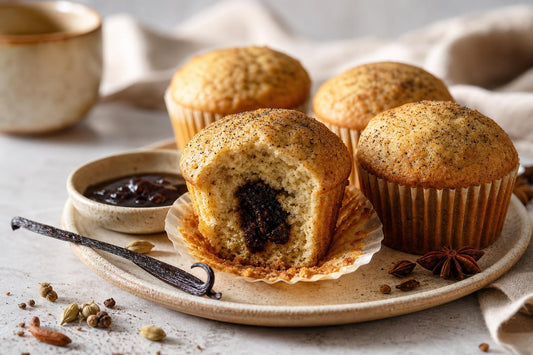 Gluten-free chai vanilla muffins made with Tahitian vanilla