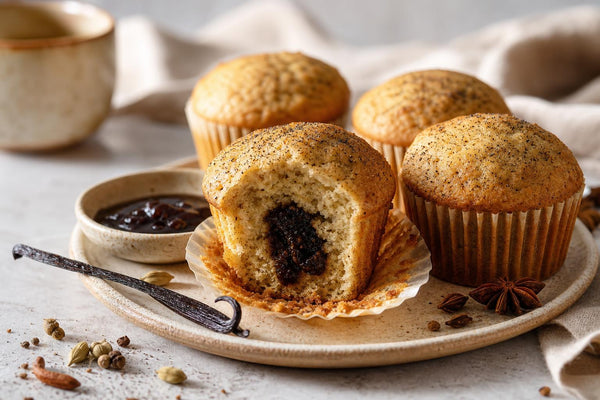 Gluten-free chai vanilla muffins made with Tahitian vanilla