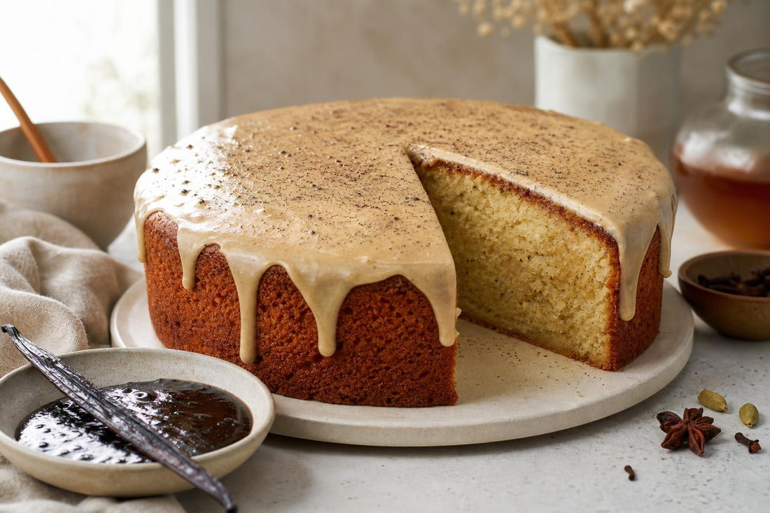 Gluten-free chai vanilla layer cake