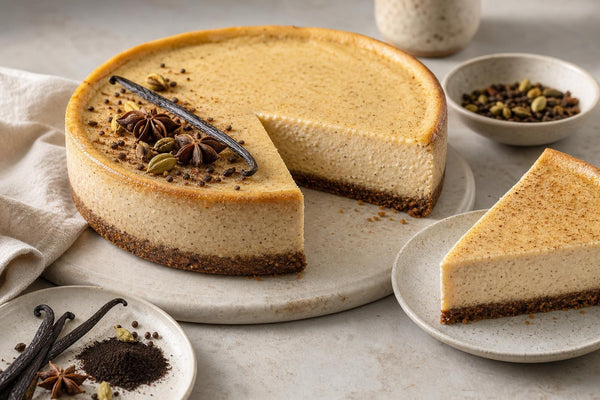 Gluten-free chai vanilla cheesecake