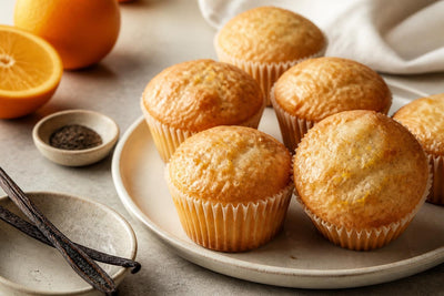 Gluten-free citrus vanilla muffins made with Tahitian vanilla