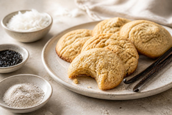Gluten-free coconut vanilla cookies made with Tahitian vanilla
