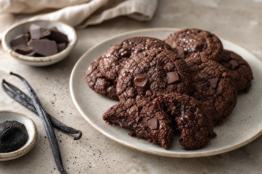 Gluten-free dark chocolate vanilla cookies