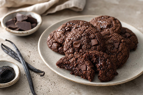 Gluten-free dark chocolate vanilla cookies