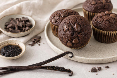 Gluten-free dark chocolate vanilla muffins