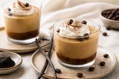 Gluten-free espresso vanilla pudding made with Madagascar vanilla