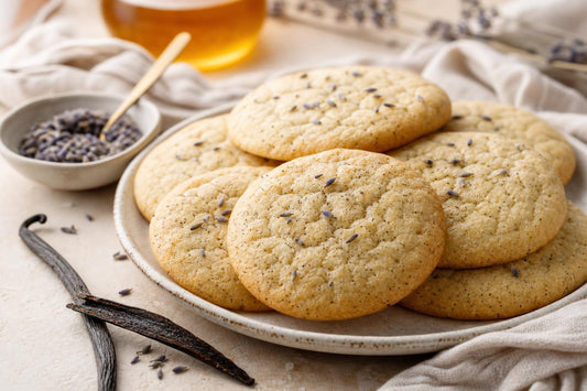 Gluten-free honey lavender vanilla cookies made with Madagascar vanilla