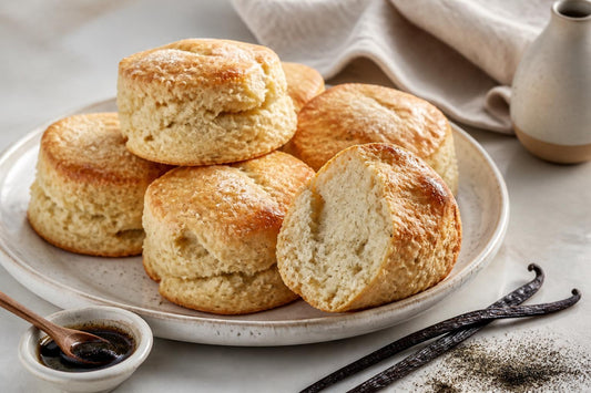 Gluten-free vanilla scones made with Indonesian vanilla