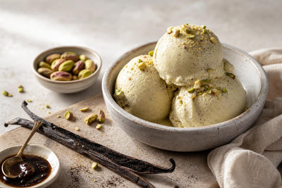 Gluten-free pistachio vanilla ice cream