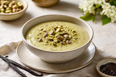 Gluten-free pistachio vanilla pudding