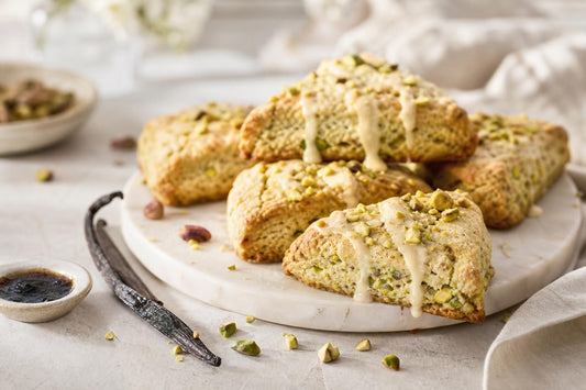 Gluten-free pistachio vanilla scones