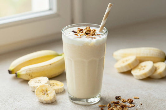 Granola Greek Yogurt Smoothie in a glass