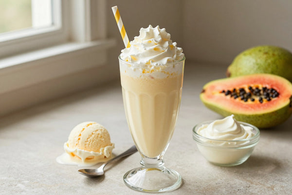 Guava Cream Cheese Milkshake in a glass