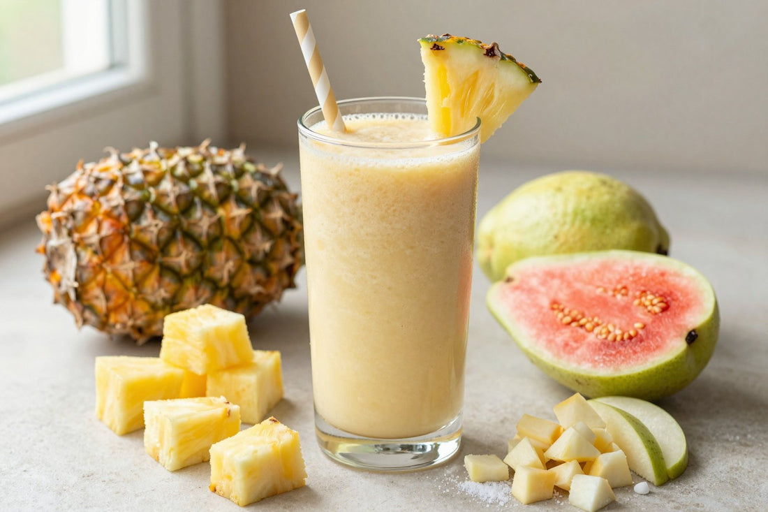 Guava Pineapple Smoothie in a glass