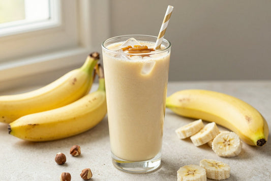 Hazelnut Banana Smoothie in a glass
