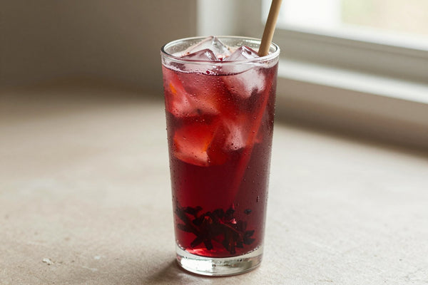 Hibiscus Berry Refresher in a glass