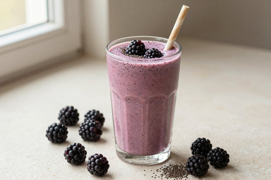 High-Fiber Blackberry Smoothie in a glass