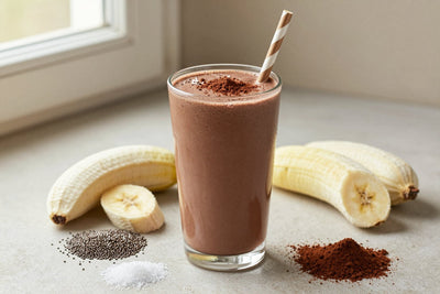 High-Fiber Chocolate Smoothie in a glass