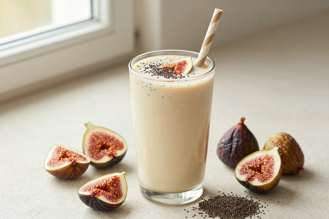 High-Fiber Fig Smoothie in a glass