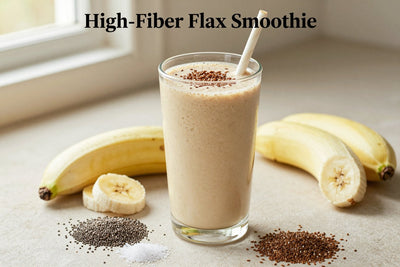 High-Fiber Flax Smoothie in a glass