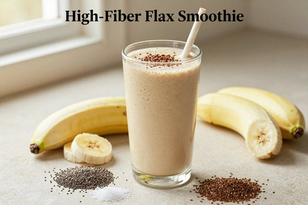 High-Fiber Flax Smoothie in a glass