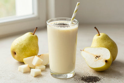 High-Fiber Pear Smoothie in a glass