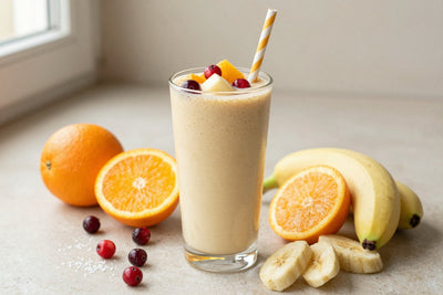 Holiday Fruit Blend Smoothie in a glass