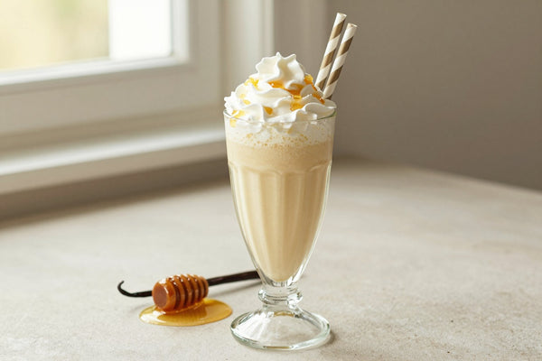 Honey Bun Milkshake in a glass