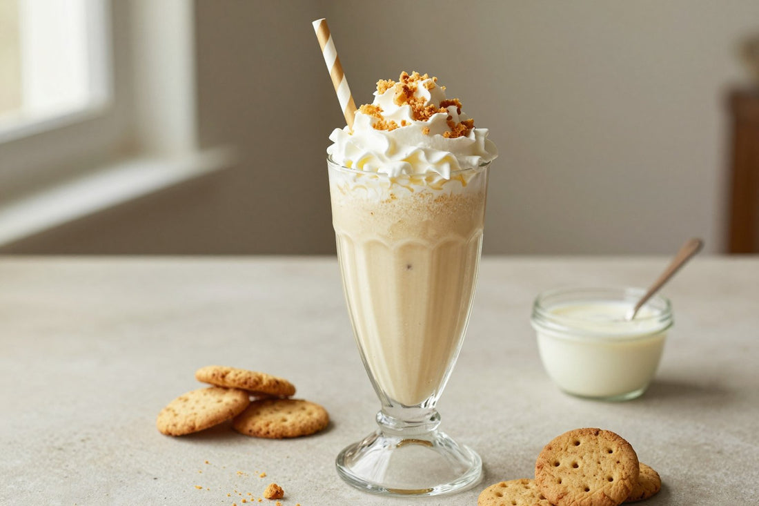 Honey Cookie Crunch Milkshake in a glass