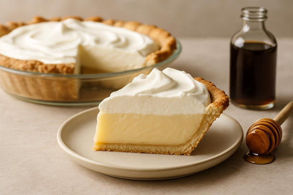 Slice of honey cream pie