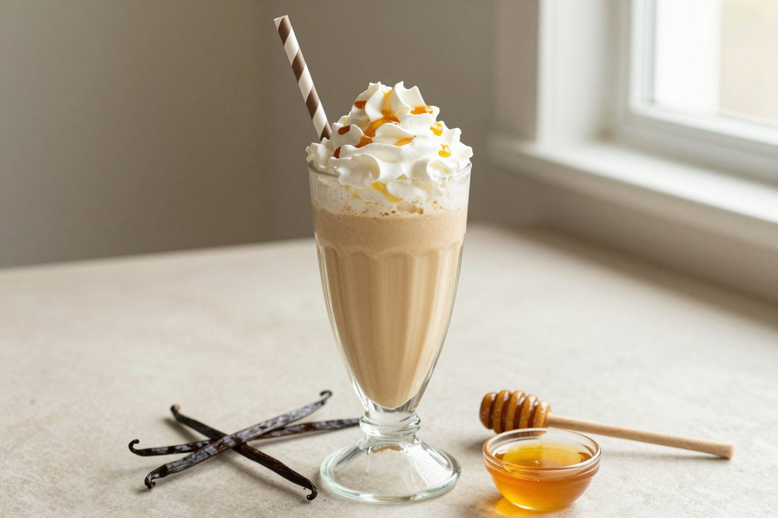 Honey Latte Milkshake in a glass