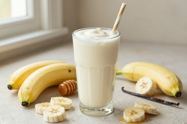 Honey Vanilla Greek Yogurt Smoothie in a glass