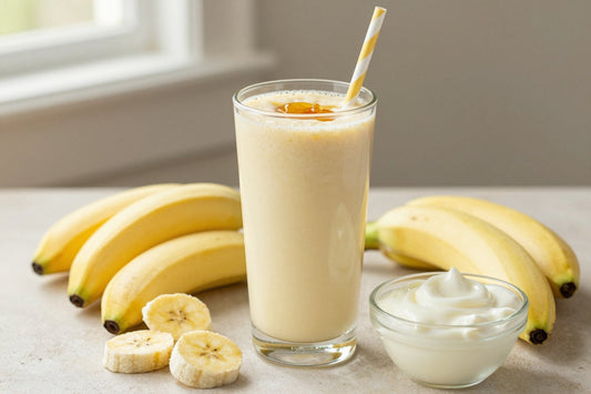 Honey Yogurt Banana Smoothie in a glass
