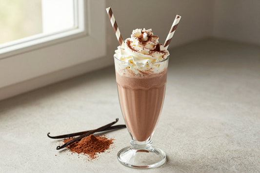 Hot Cocoa Style Milkshake in a glass