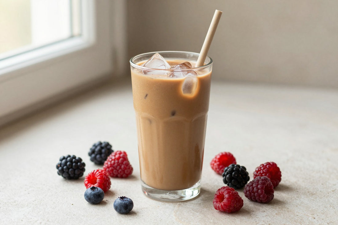 Iced Coffee Berry Smoothie in a glass