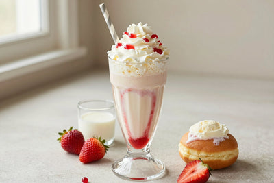 Jelly Donut Milkshake in a glass