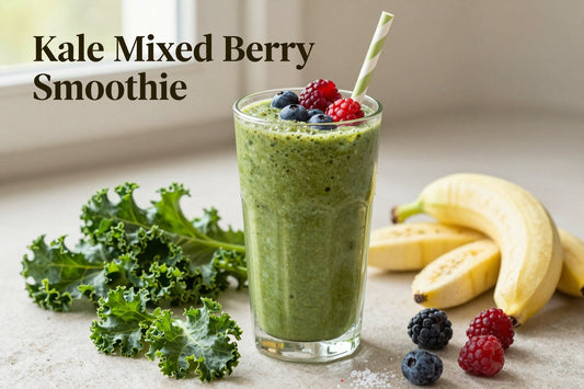 Kale Mixed Berry Smoothie in a glass