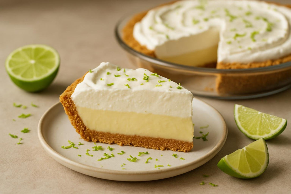 Slice of Key lime cream pie