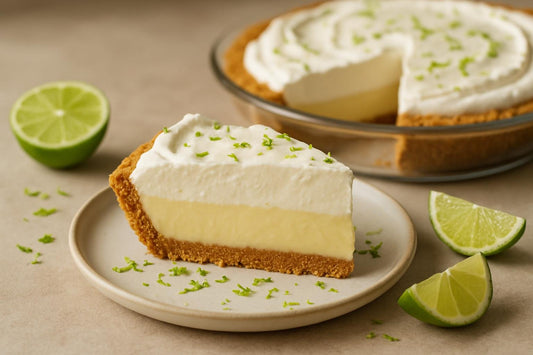 Slice of Key lime cream pie