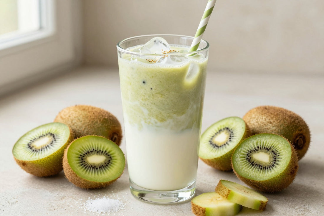 Kiwi Greek Yogurt Smoothie in a glass