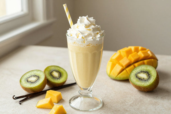 Kiwi Mango Milkshake in a glass
