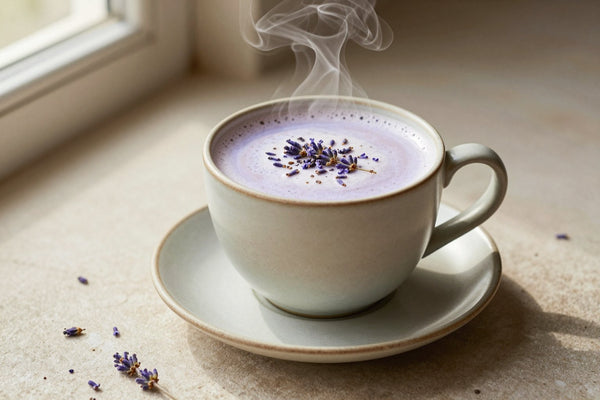 Lavender Steamer in a ceramic mug
