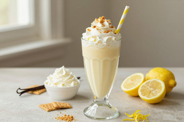 Lemon Cheesecake Milkshake in a glass
