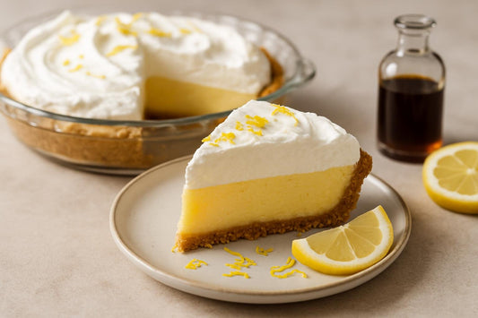 Slice of lemon chiffon pie