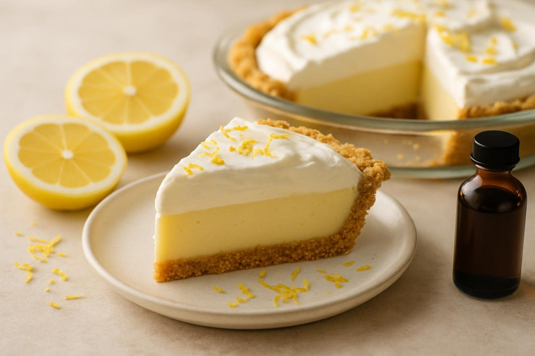 Slice of lemon cream pie