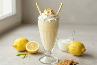 Lemon Cream Pie Milkshake in a glass