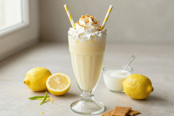 Lemon Cream Pie Milkshake in a glass