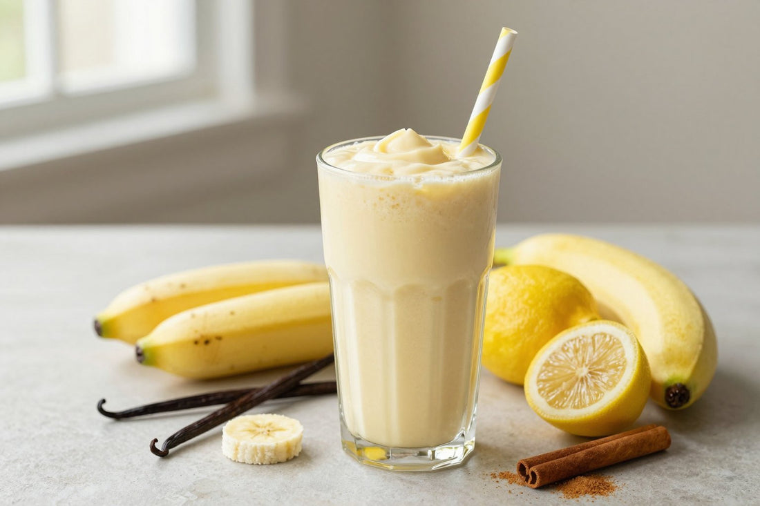 Lemon Cream Pie Smoothie in a glass